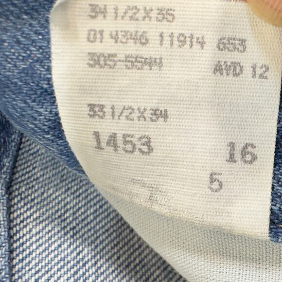 VTG 90s High Rise Mom Jeans Lee 16 Long Relaxed 32x35* Stonewash Retro Deadstock - Picture 15 of 16